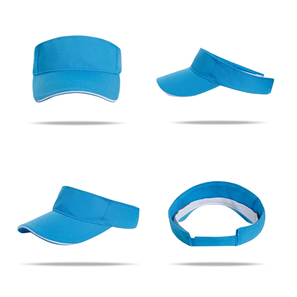 Stock Solid Color Poly Cotton Visor, Hook-And-Loop Fastener 21