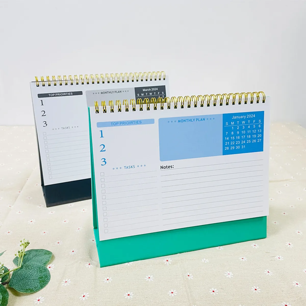 Desk Calendar with Monthly Standing Flipped for Home Office 5