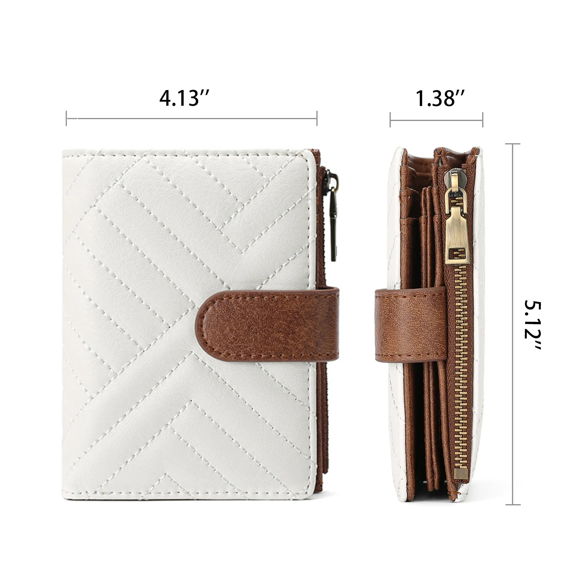Women Leather Bifold Small Wallet 4