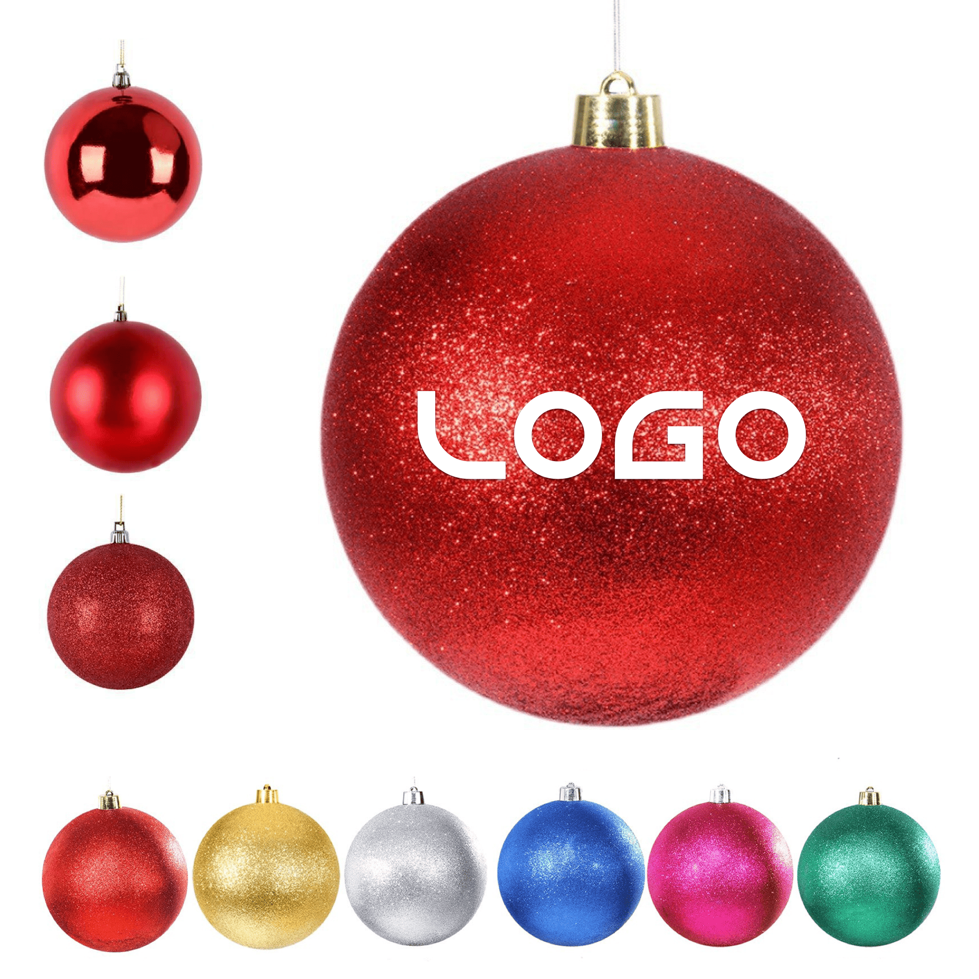 Factory Supply Custom Plastic Hanging Bauble 3.15in 2
