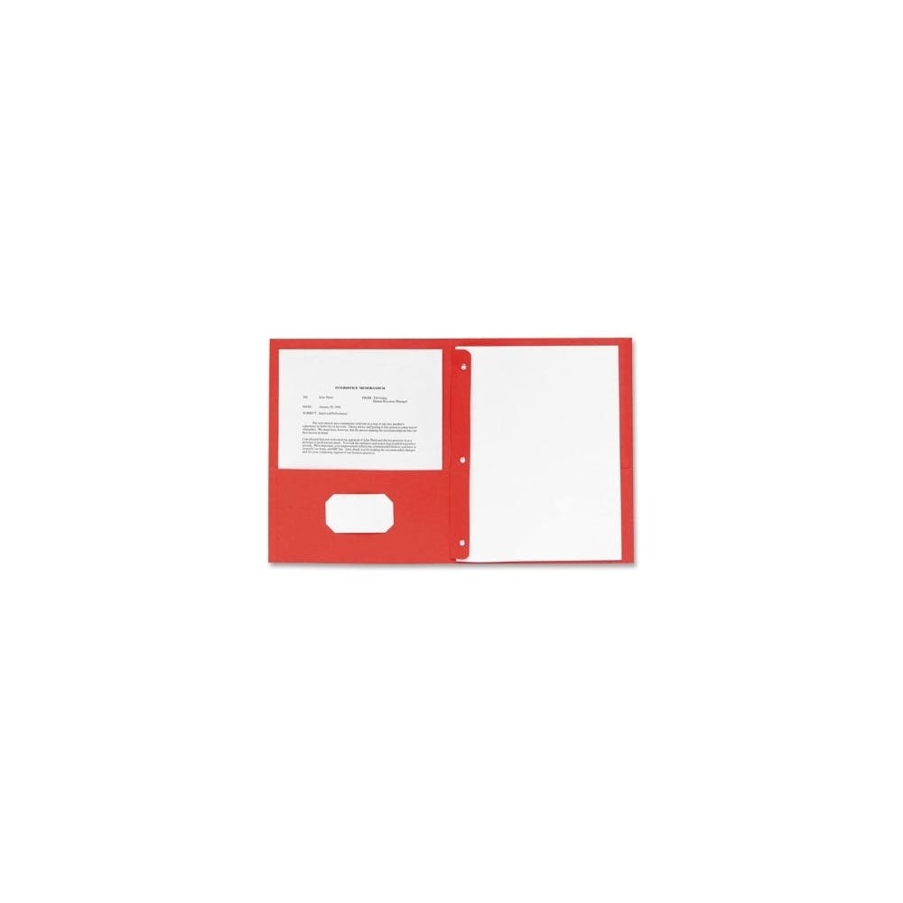 2 Pocket Folder - Red Embossed 3 Prongs Card Holder 1