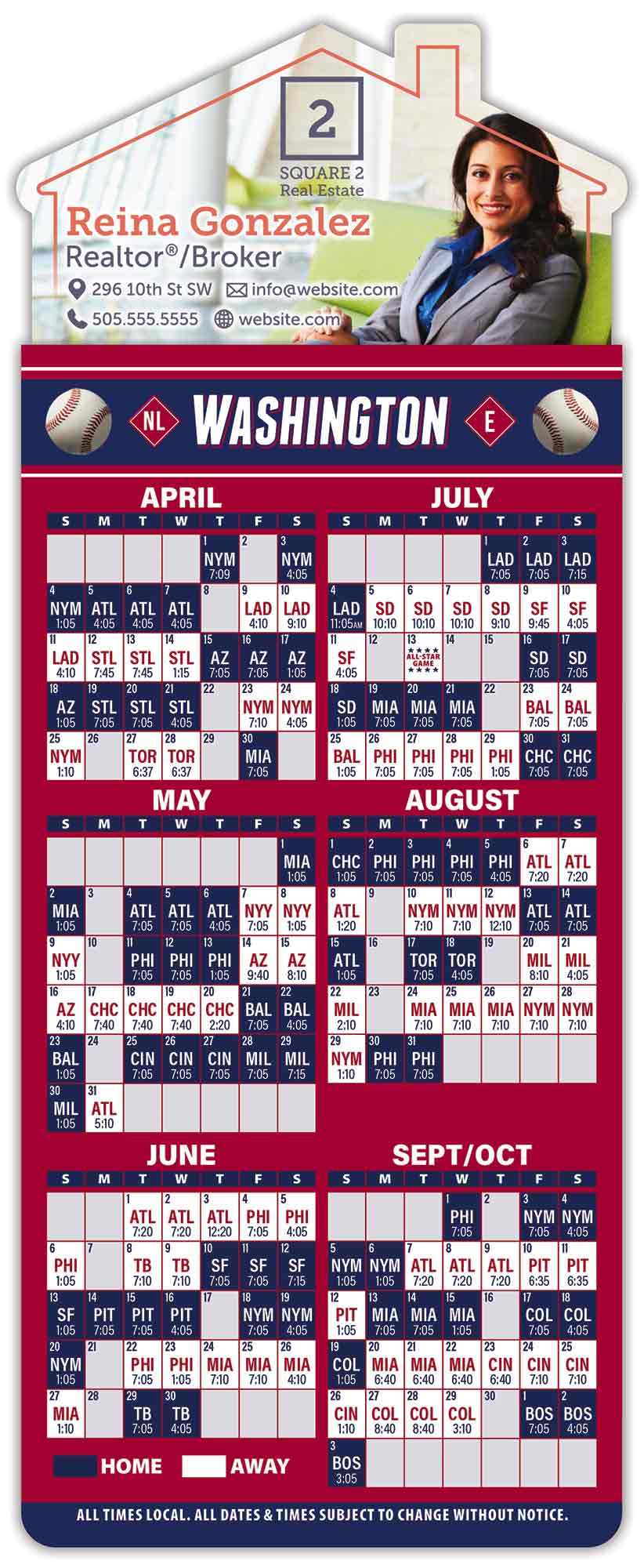 Magna-Card House Shape Magnet - Baseball Schedules (3.5 x 9) 1