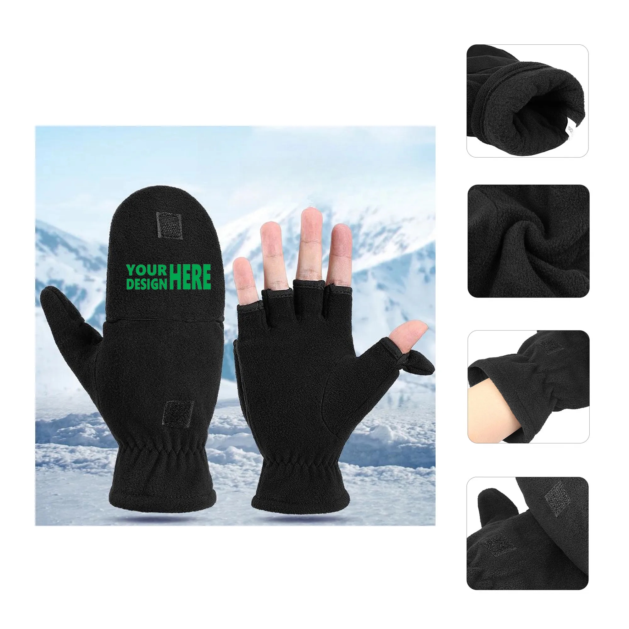 Premium Quality Clamshell Fleece Warm Gloves Autumn Winter 10