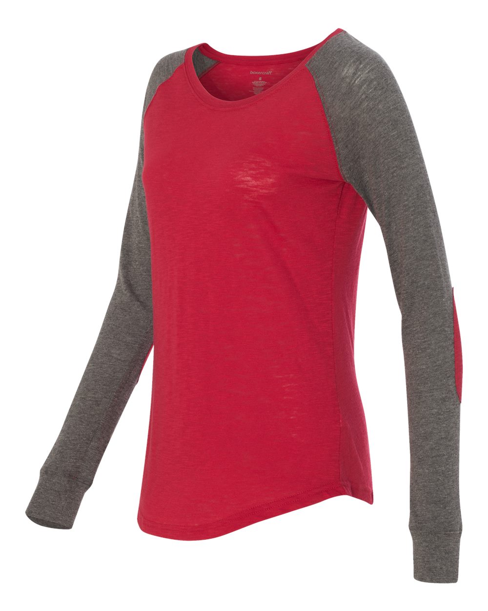 Women's Preppy Patch Slub Long Sleeve T-Shirt - T66 13