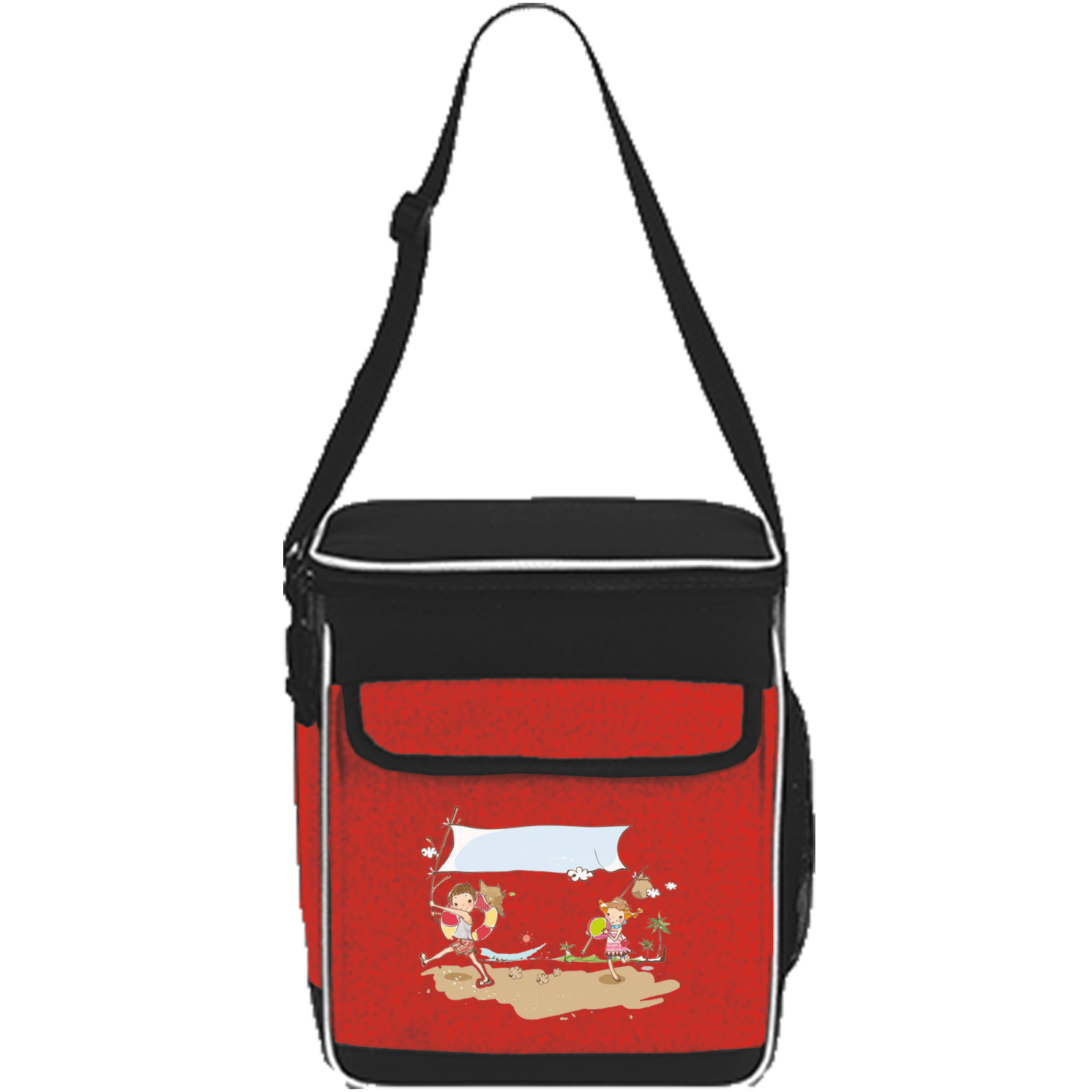 Premium Insulated 12 Pack Lunch Cooler Bag w/ Front Pocket & Side Mesh (9" x 11" x 7") 2