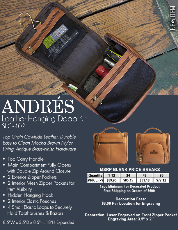 Andres - Leather Hanging Dopp Kit 5