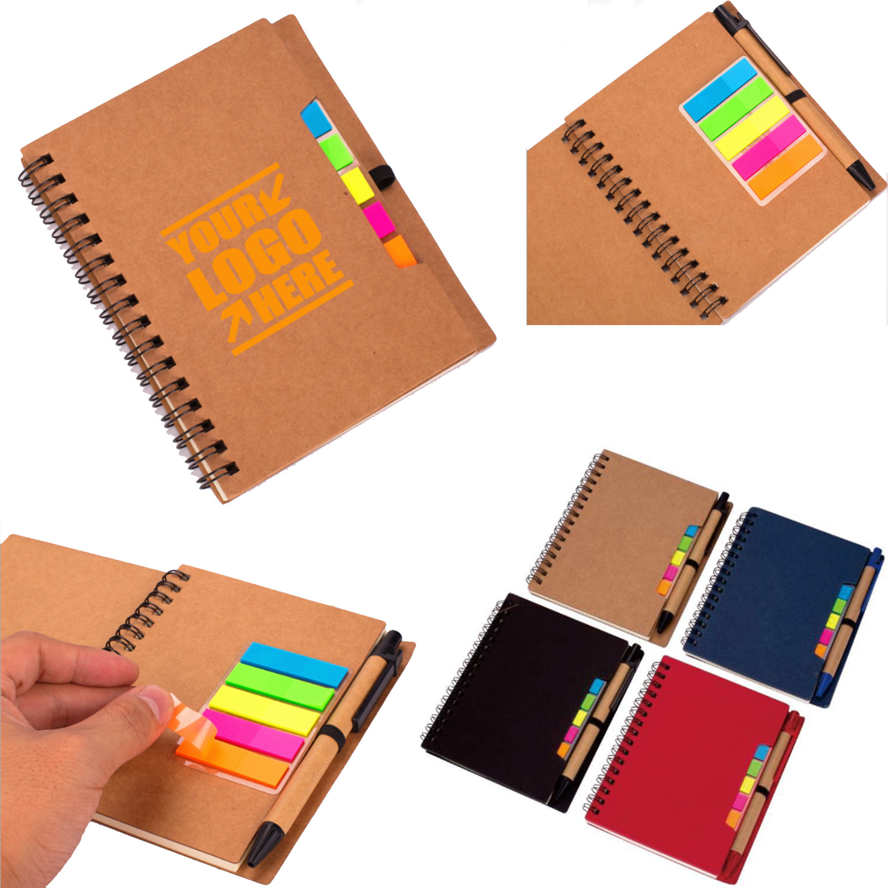A5 Foldable Notepad With Pen, Sticky Notes And 1