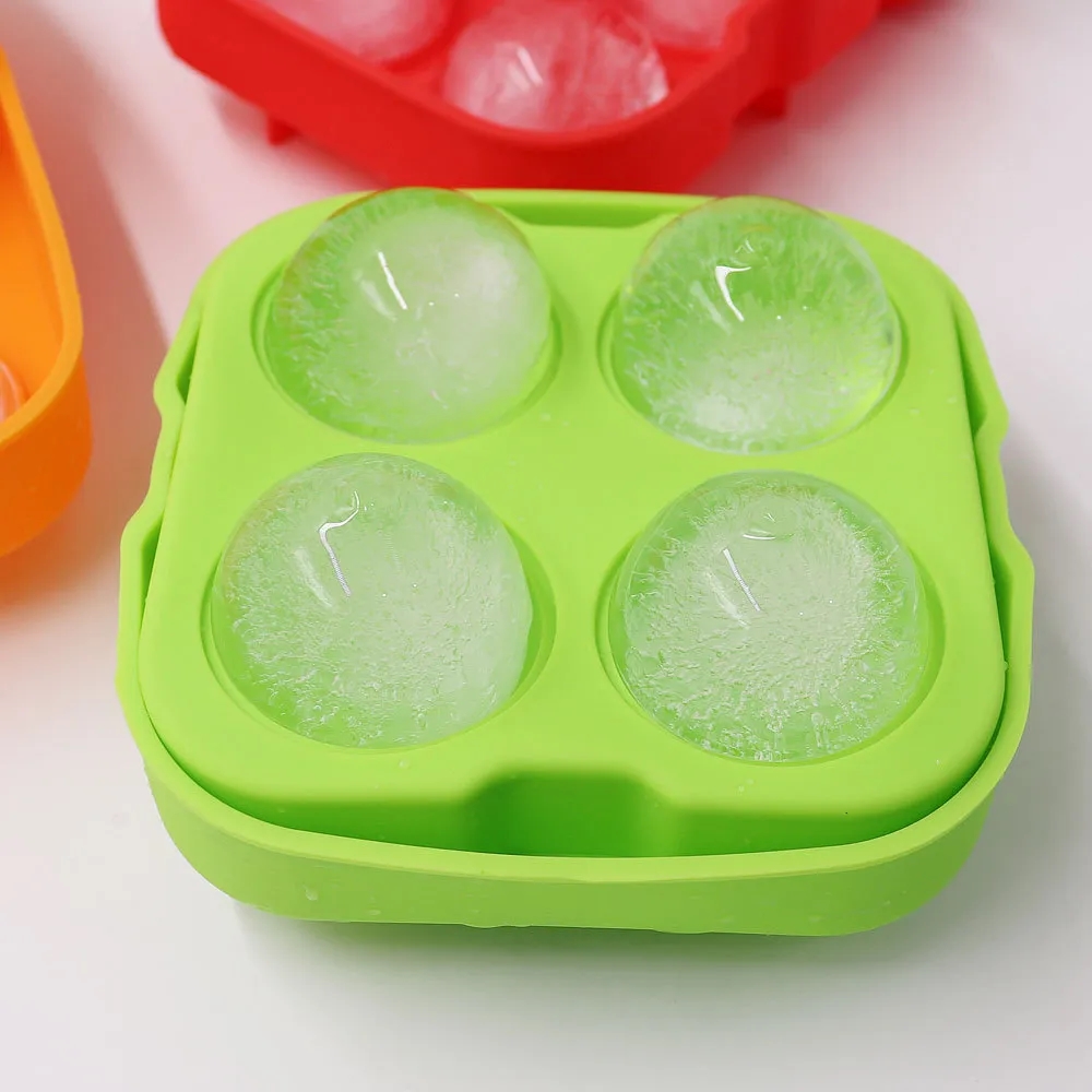 4 Silicone Ice Cube Sphere Molds 4