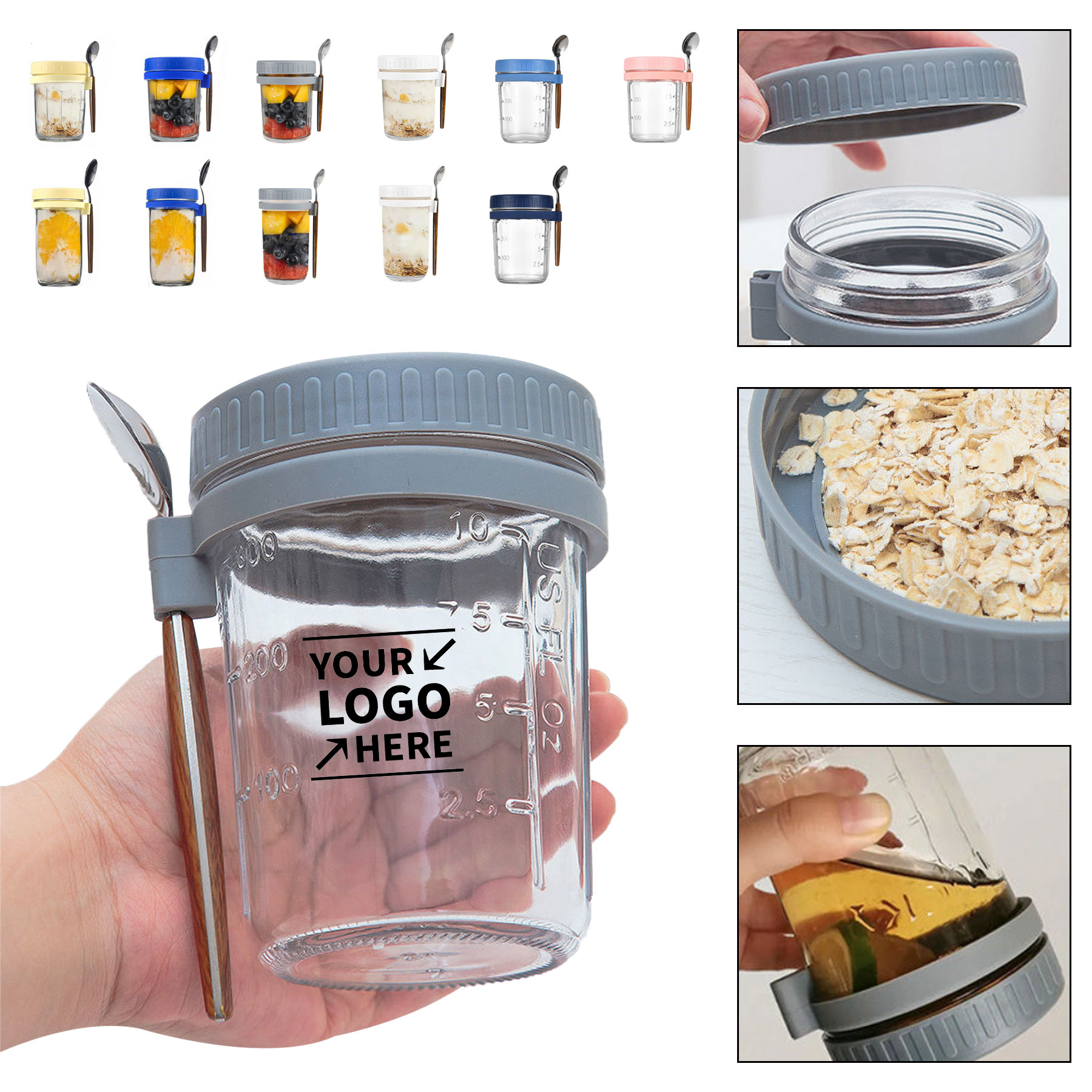 10 OZ Glass Cup Jar Container With Lid 1