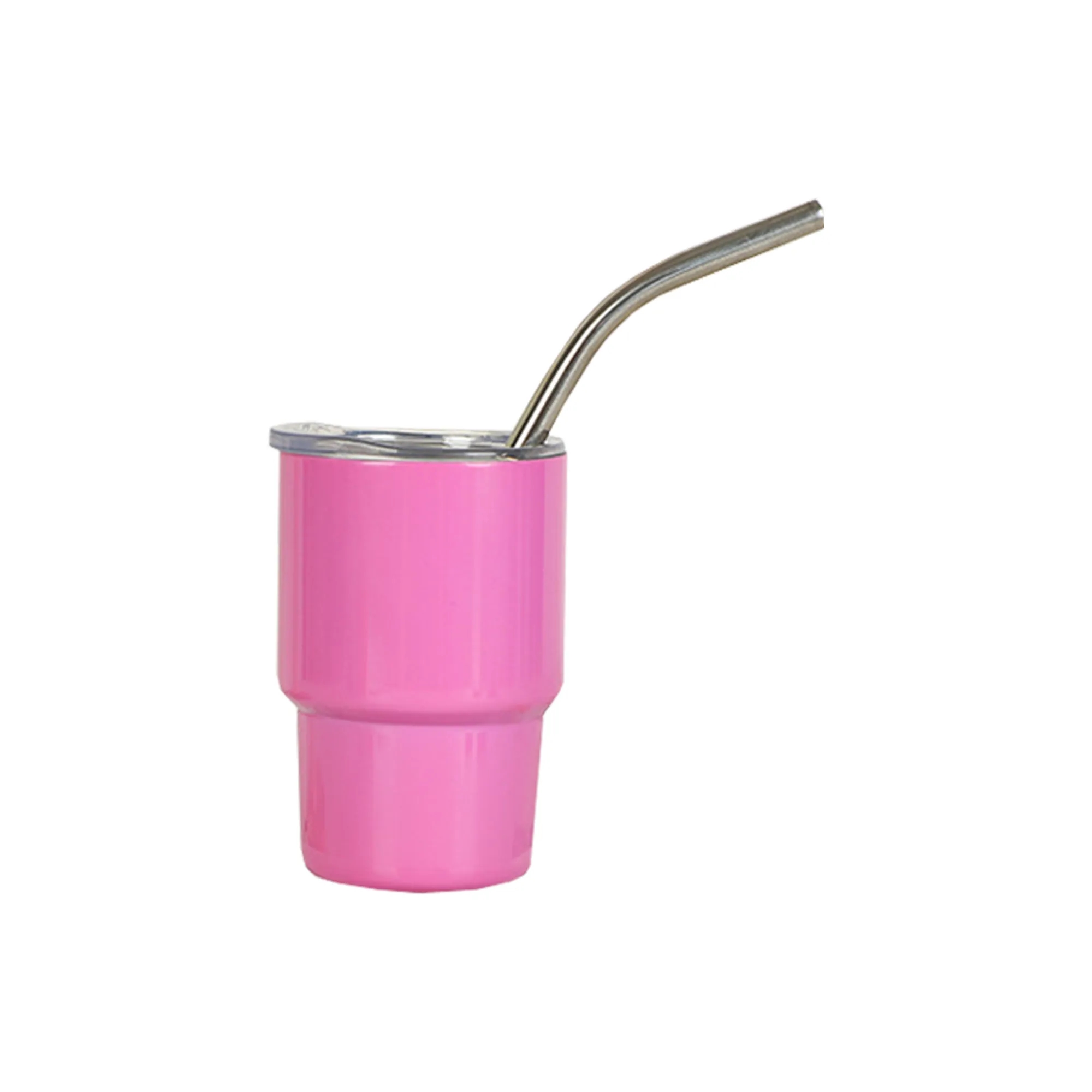 Double Wall 3 Oz Mini Stainless Steel Cup With Lid And Straw 5