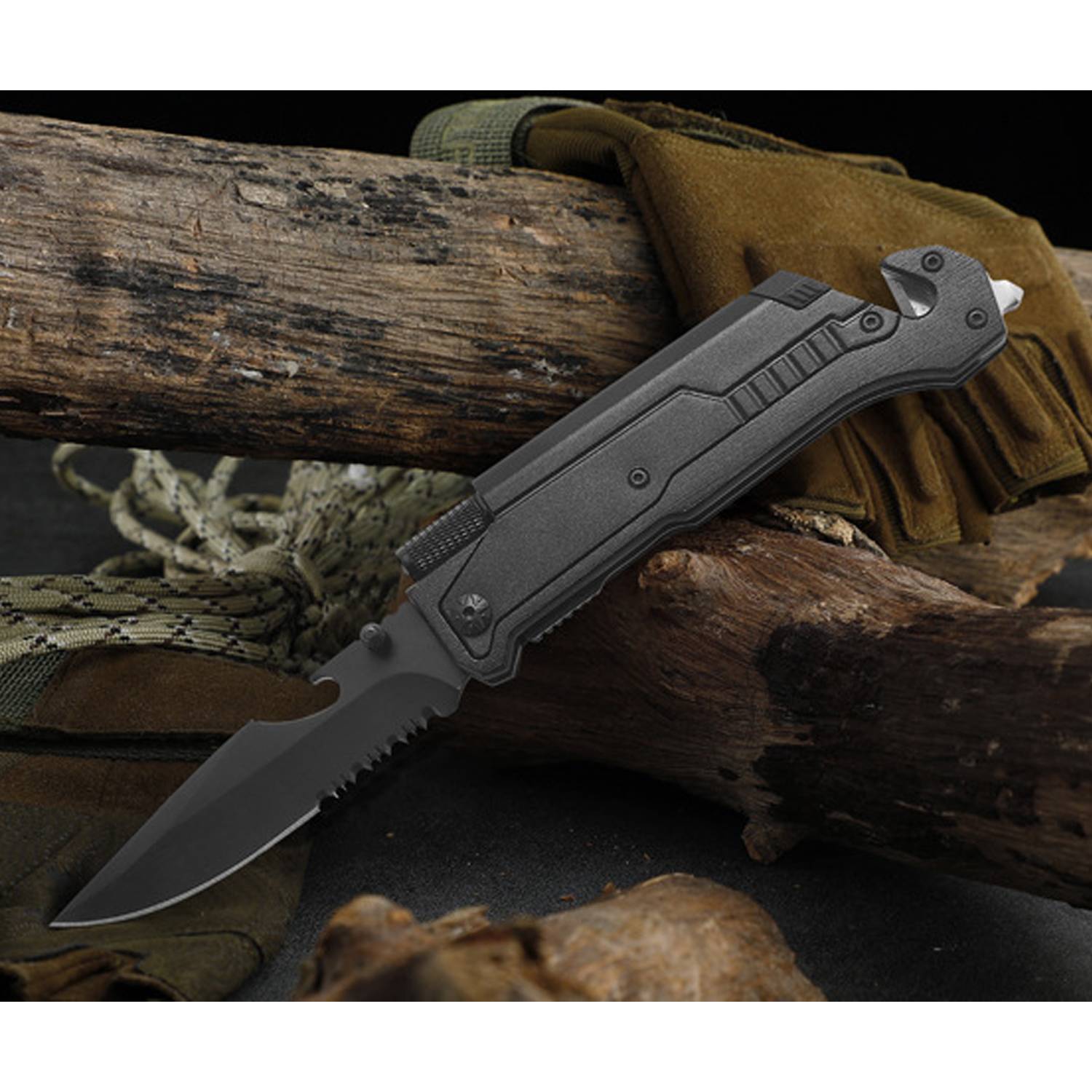 Stainless Steel Outdoor Survival Tactical Folding Knife 4
