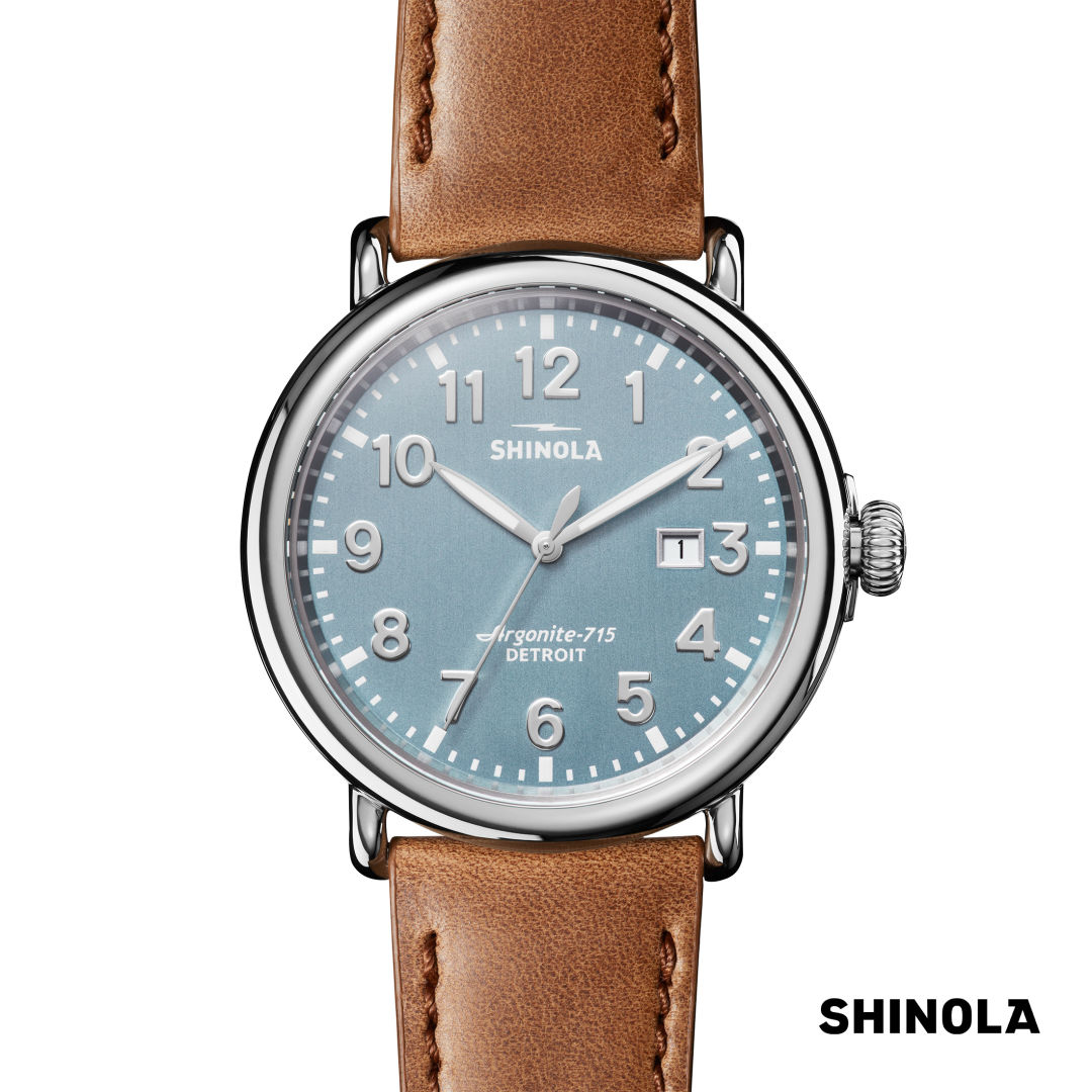 Shinola® Runwell Watch - Stone Blue/Tan