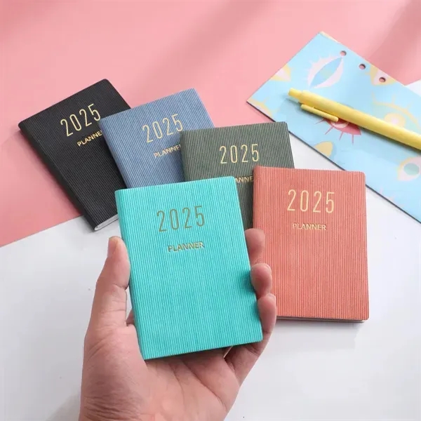 2025 A7 Faux Leather Weekly Planner Notebook