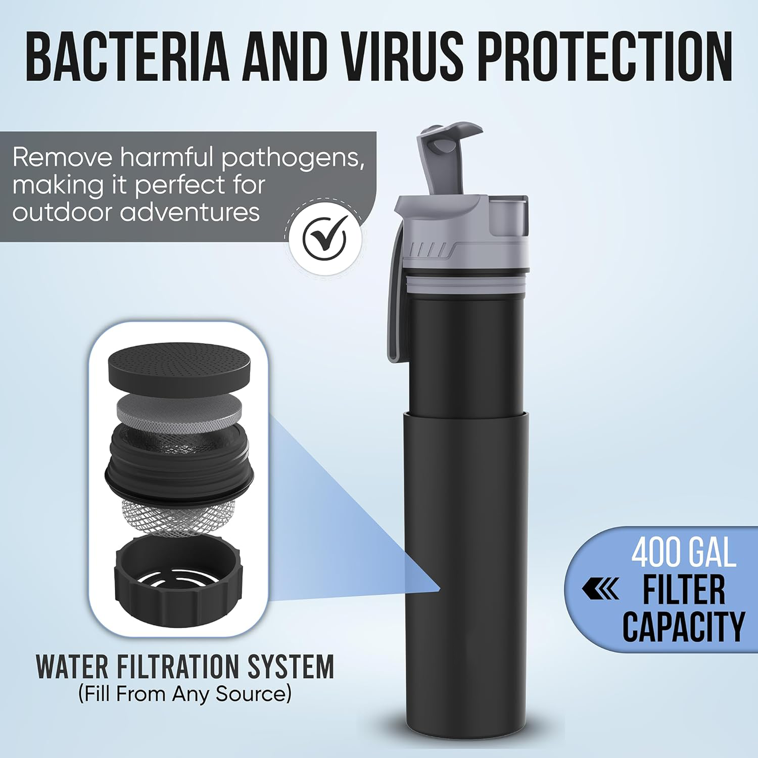 22Oz Plastic Extra Filter And Water Purifier Filtered Bottle 5