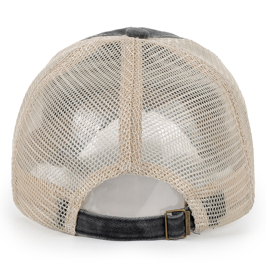 Stock 2-Tone Washed Cotton 6-Panel Trucker Cap 14