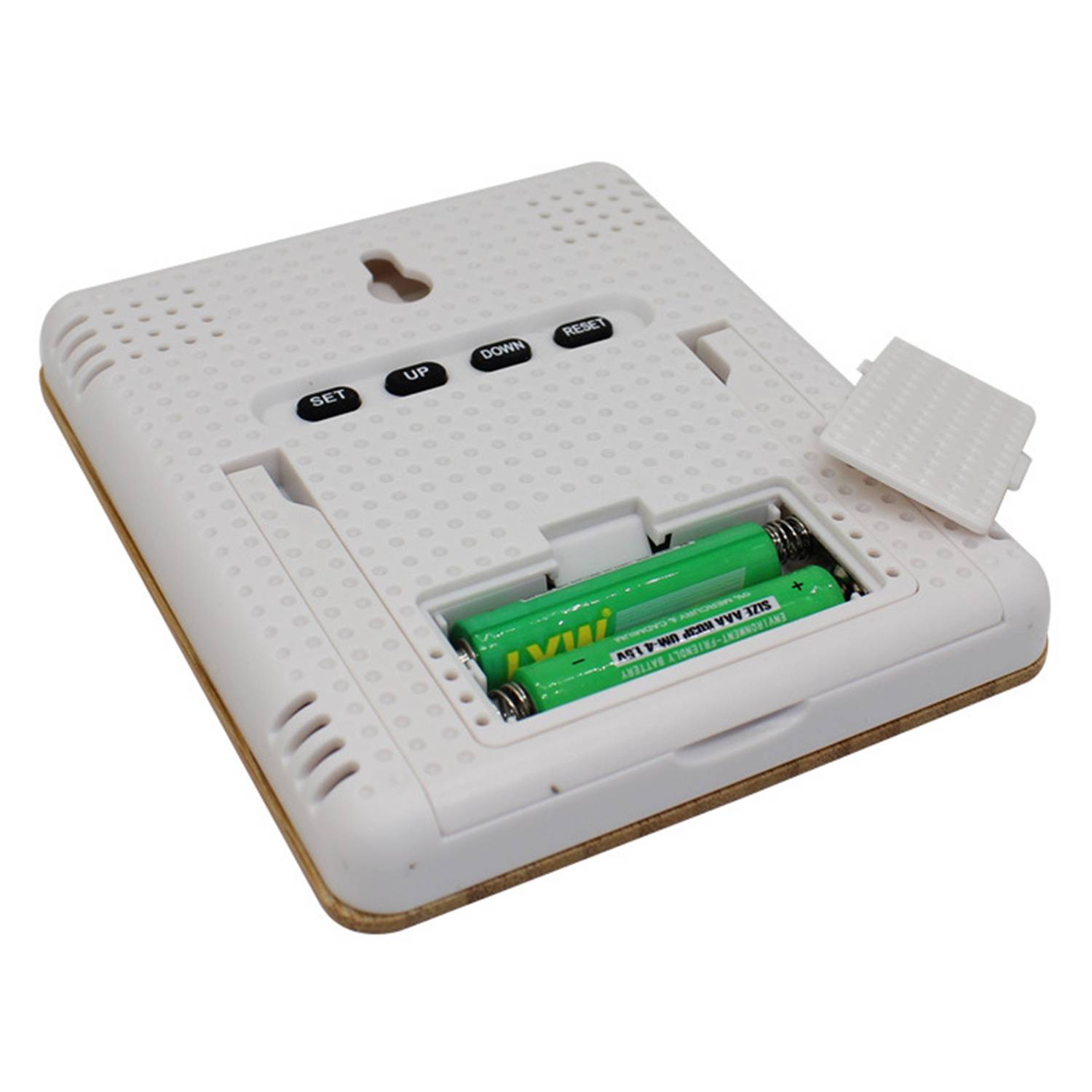 Bamboo Table Digital Clock W/ Weather Station 4