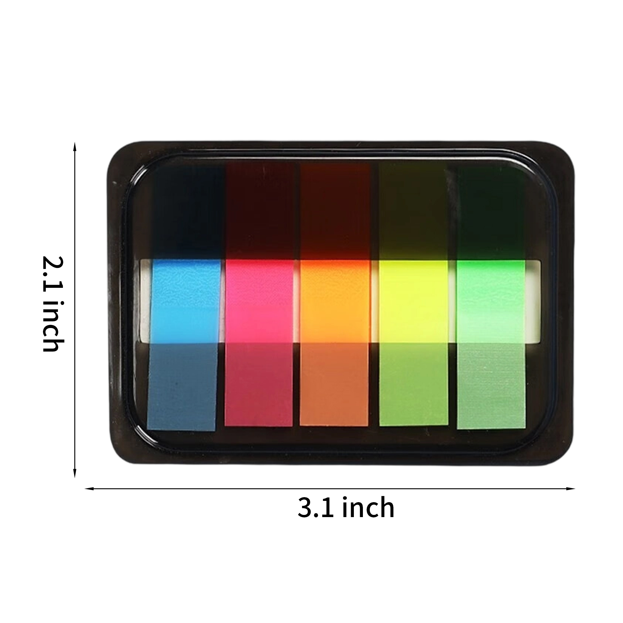Plastic Pop Up Sticky Note Tab Box With 5 Colors 3.1 x 2.1" 4