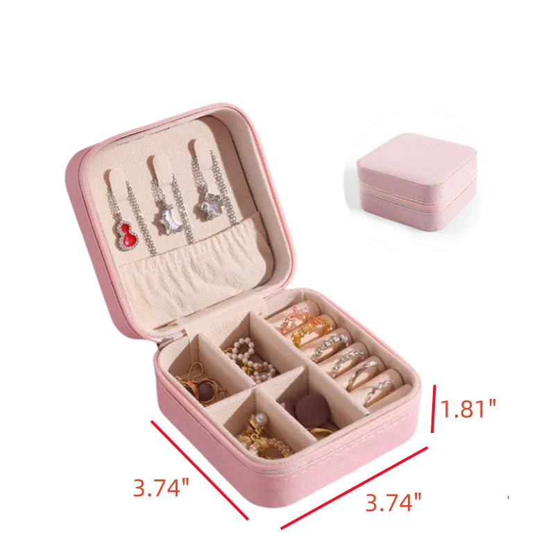 PU Zipper Jewelry Storage Box 9