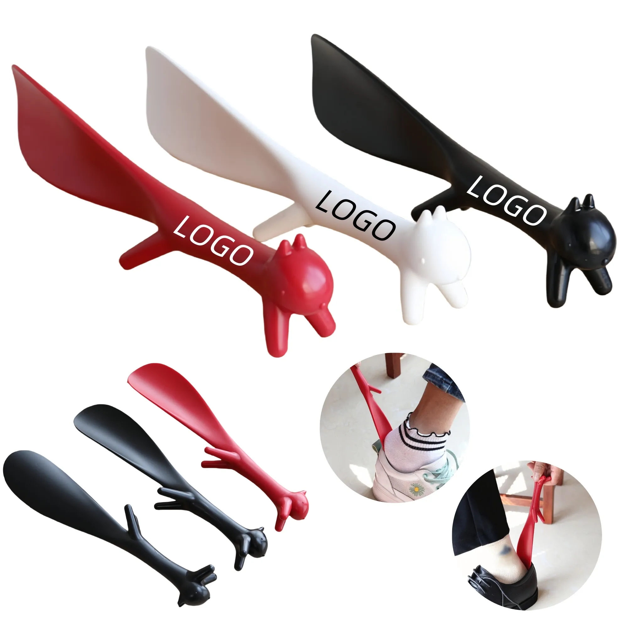 Squirrel Shape Plastic Short Shoe Horn 2