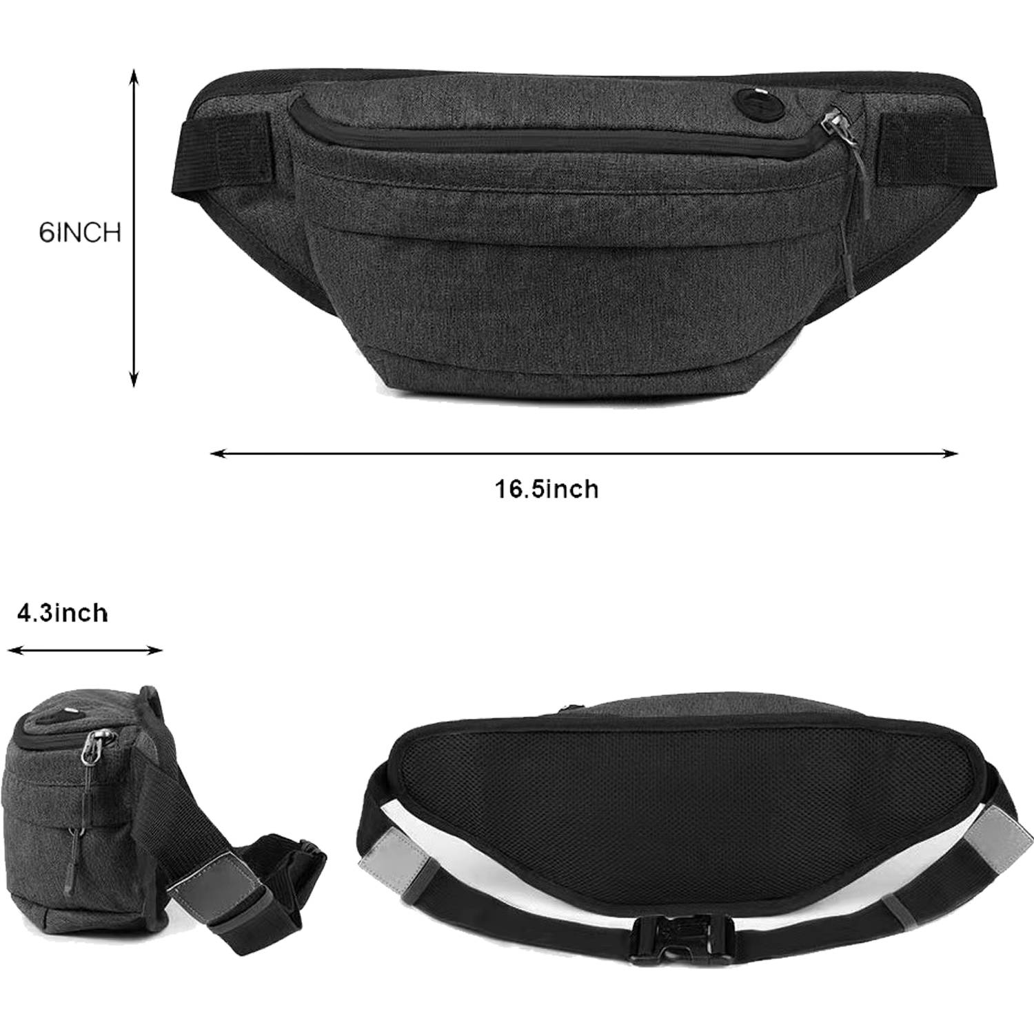 Water Resistant Large Hiking Waist Bag for Men Women 5