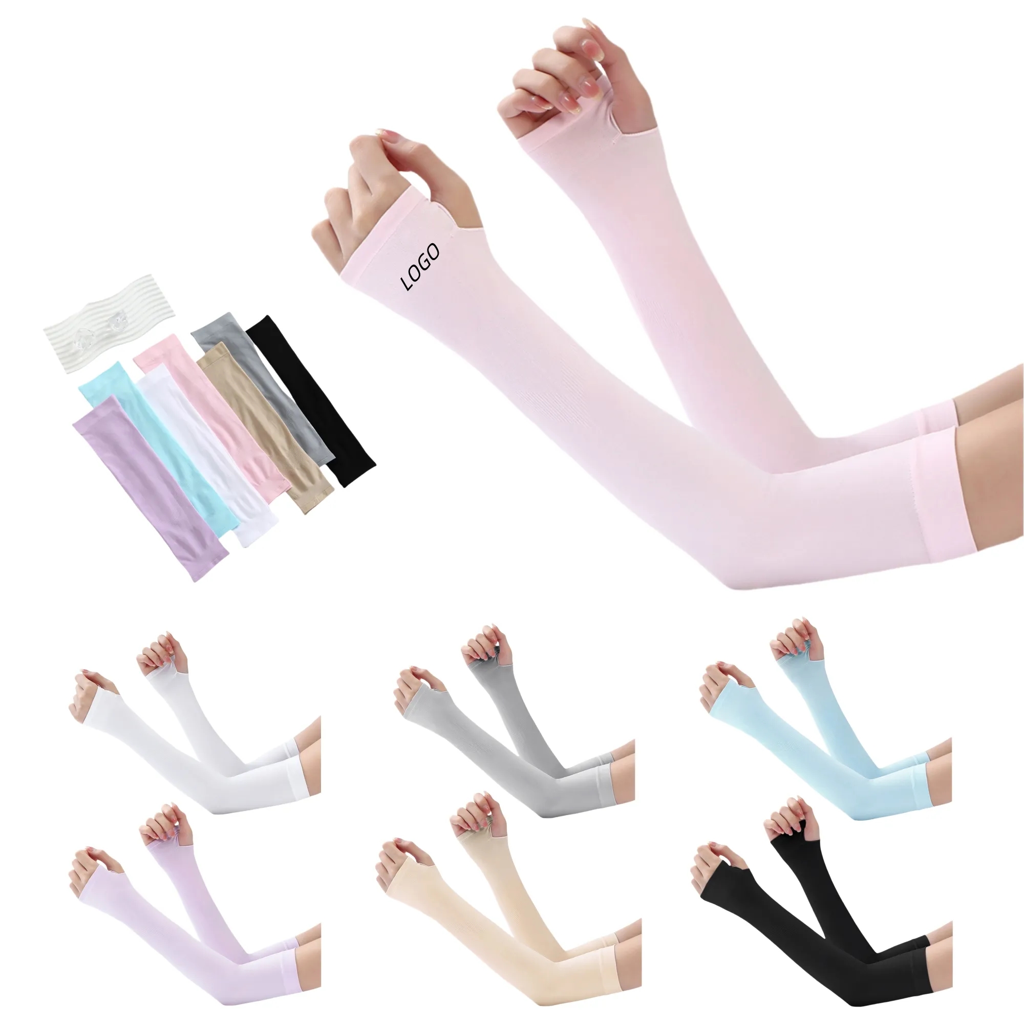 Ice Silk Cooling Exercise Sunscreen Arm Sleeve 1