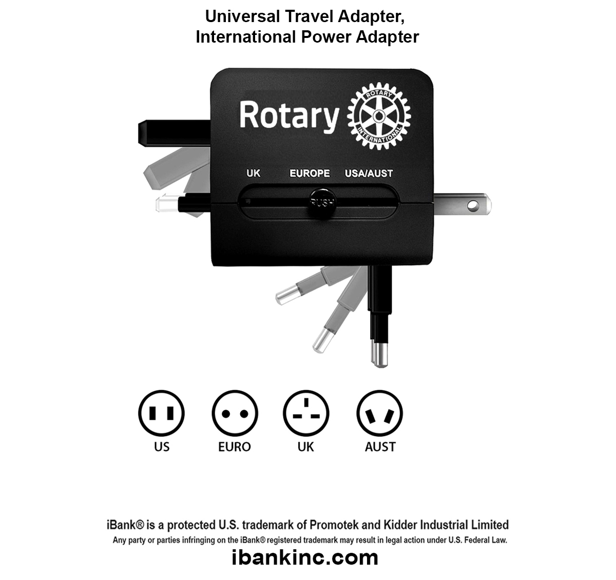 iBank ® Universal Travel Adapter, International Power Adapter 1