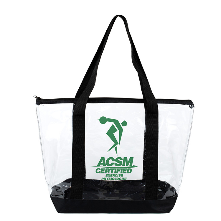 19"W x 13 ½"H x 6"Gusset - "BONDI" Jumbo Clear Zippered Tote Bag 41