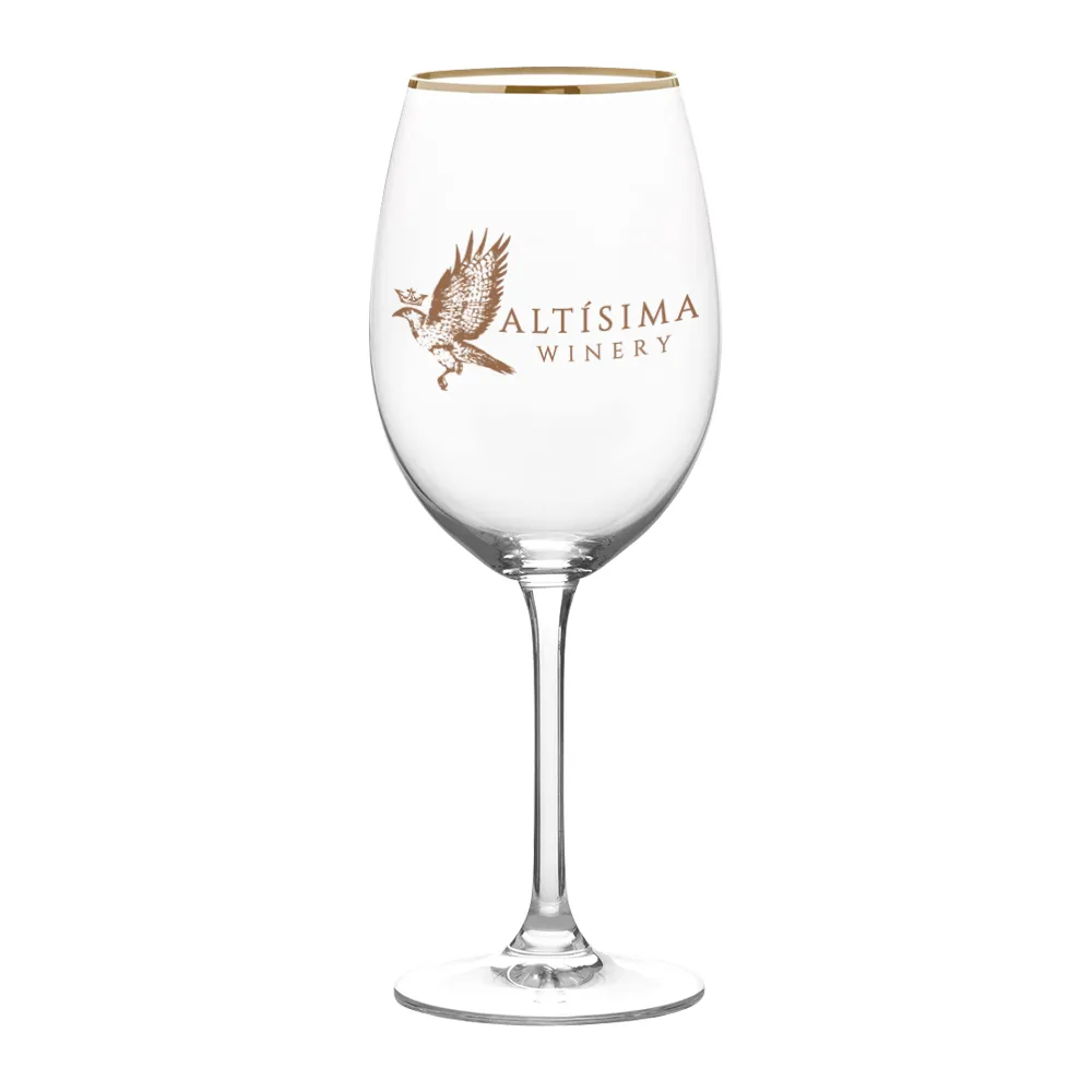 16oz. Gold Rimmed White Wine Glass 4