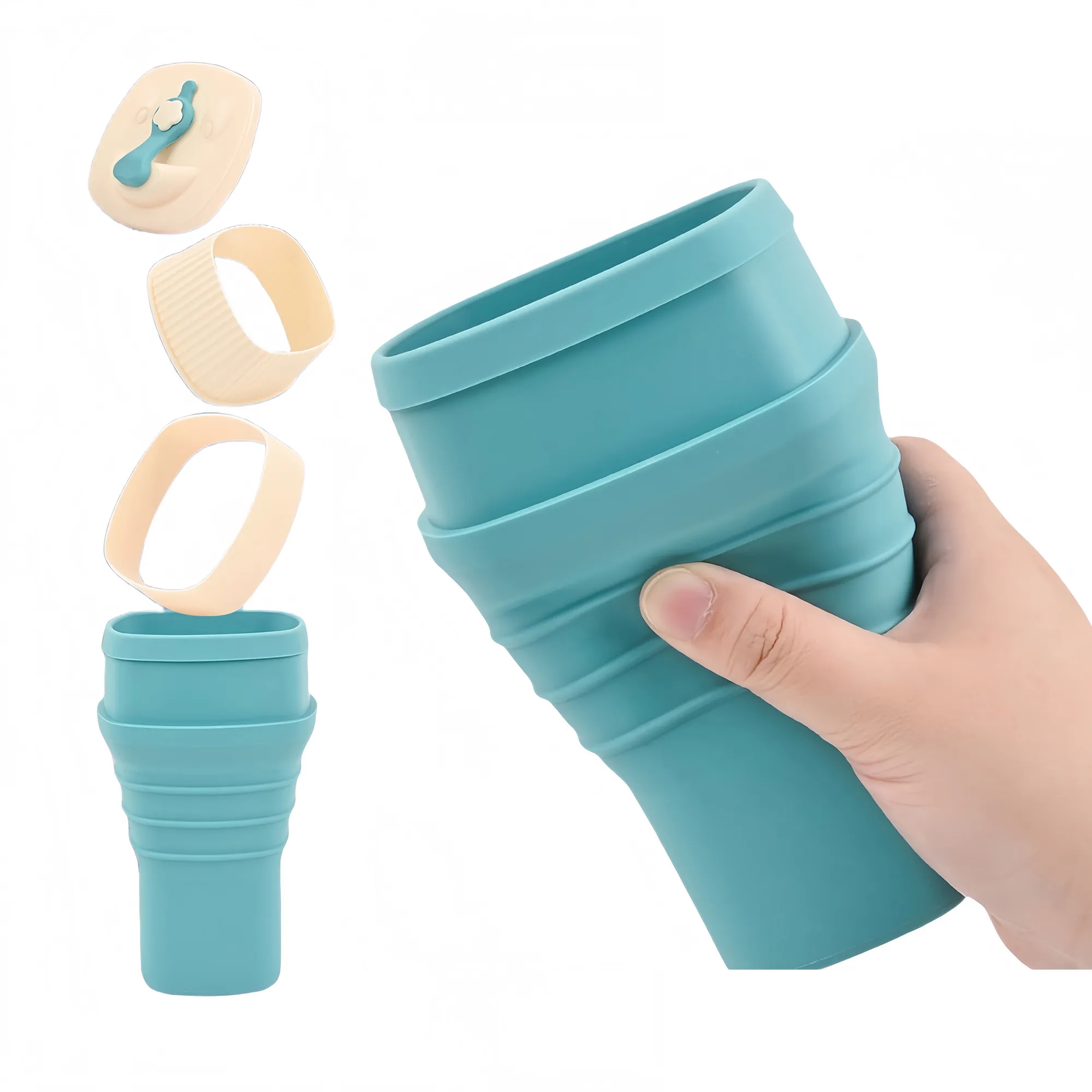 Collapsible Large-caliber Silicone Travel Mug 4