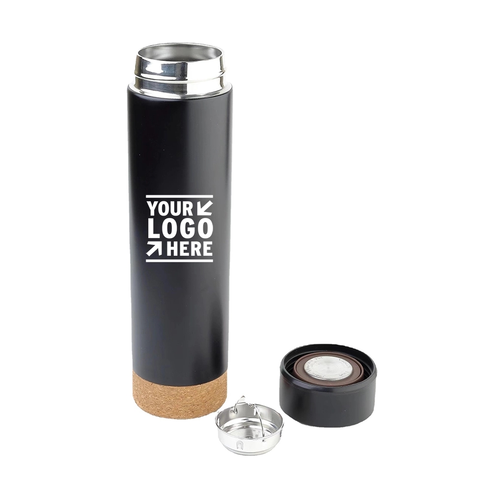 17Oz Stainless Steel Vacuum Insulated Bottle Cork Bottom 1