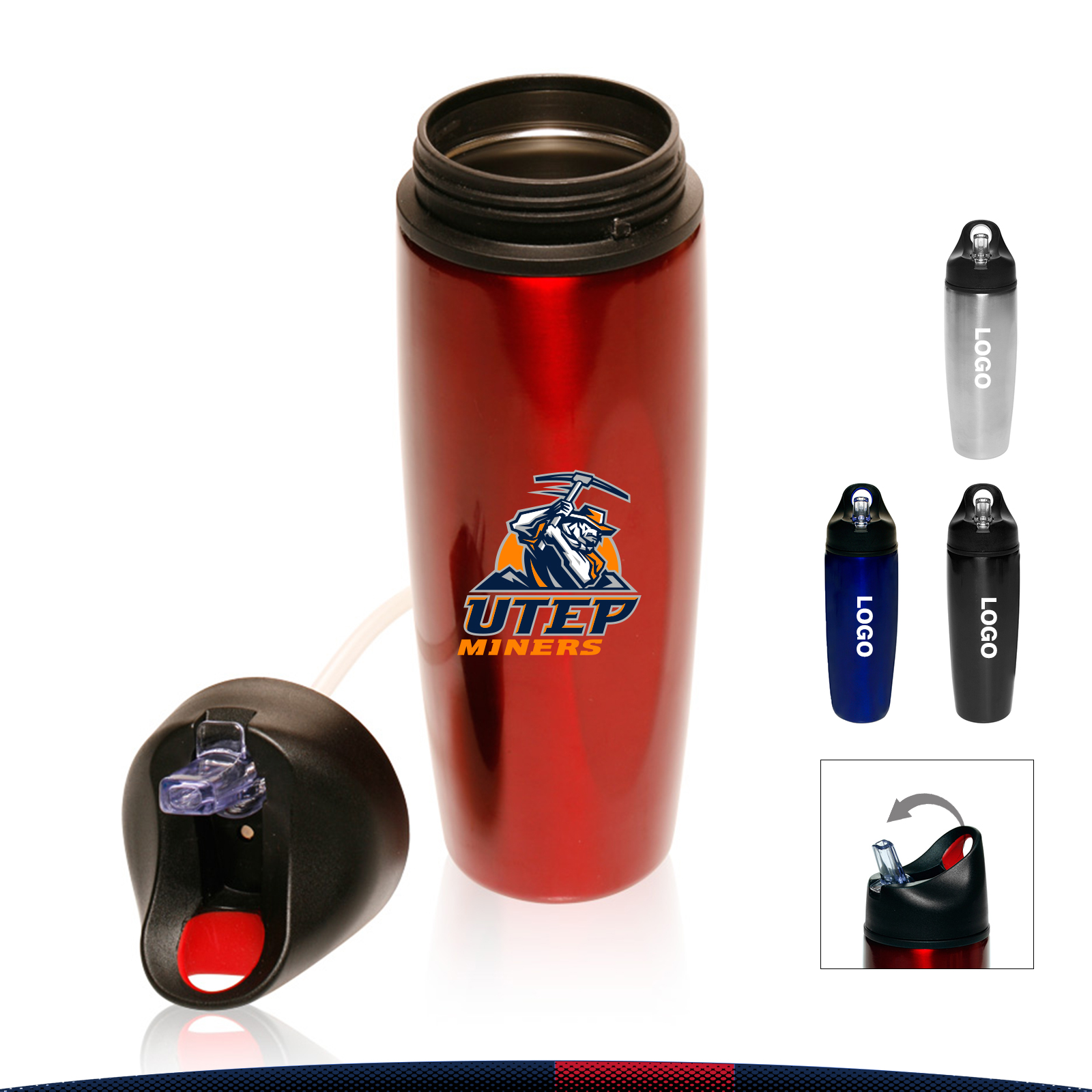 Aquk Stainless Steel Sports Bottle - 28.5 OZ., custom water bottle with logo imprint 2