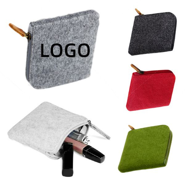 Zippered Felt Coin Purse 1