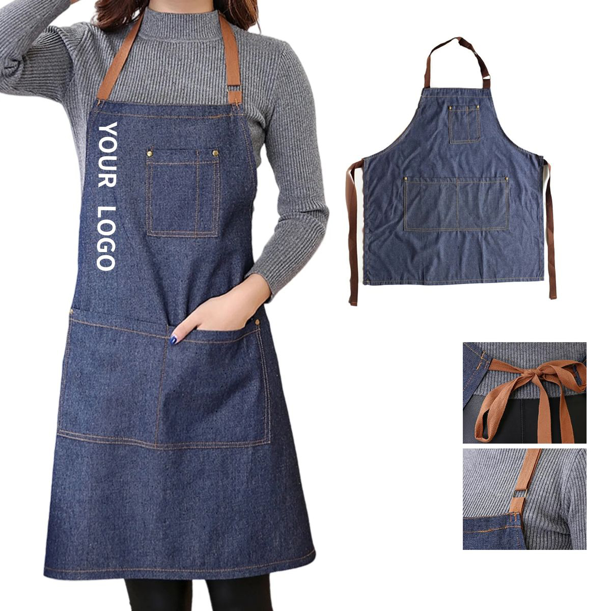 Unisex Denim Apron for Cooking and Gardening 2