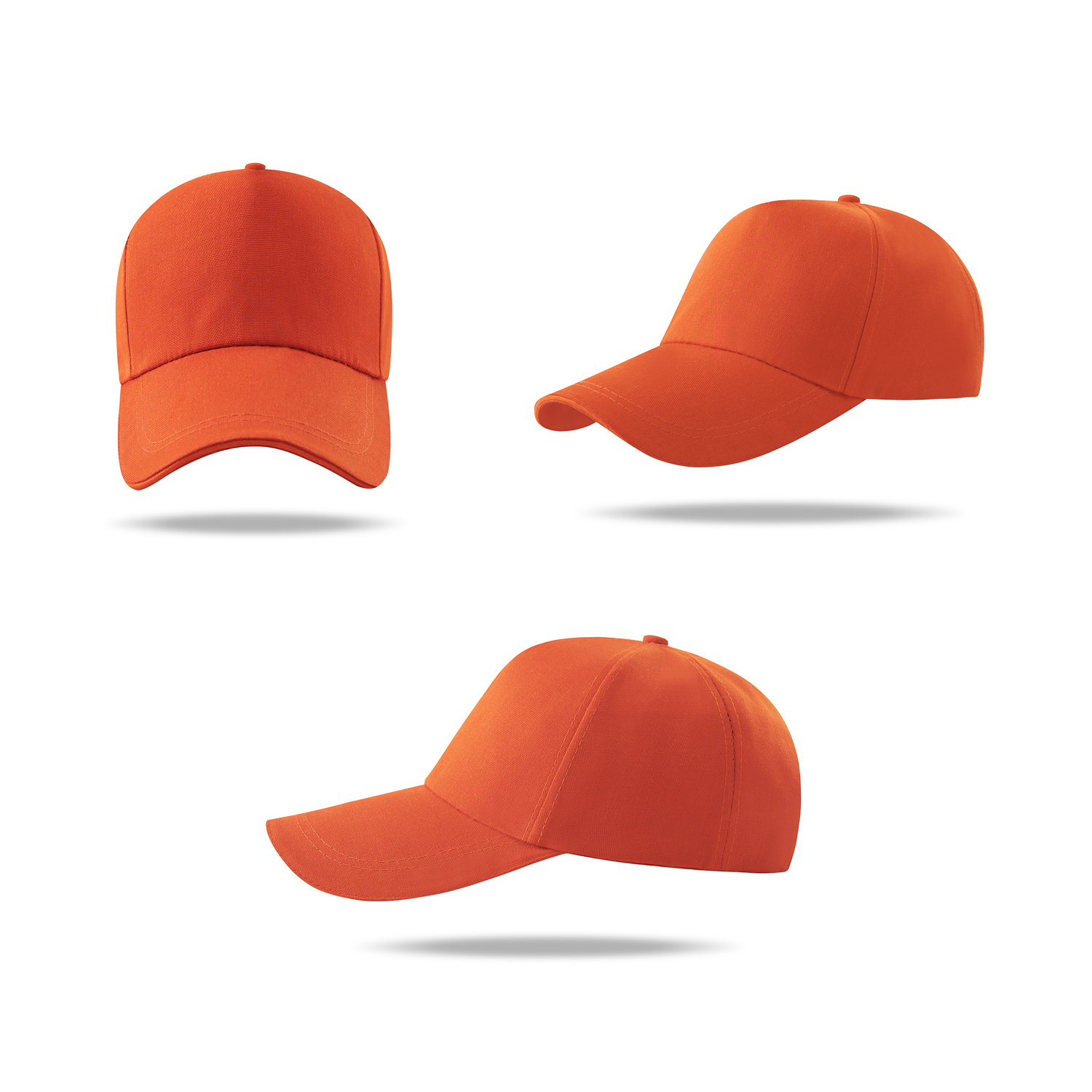Stock Solid Color Poly Canvas 5 Panel Cap w/Double Buckle Back Fastener 4
