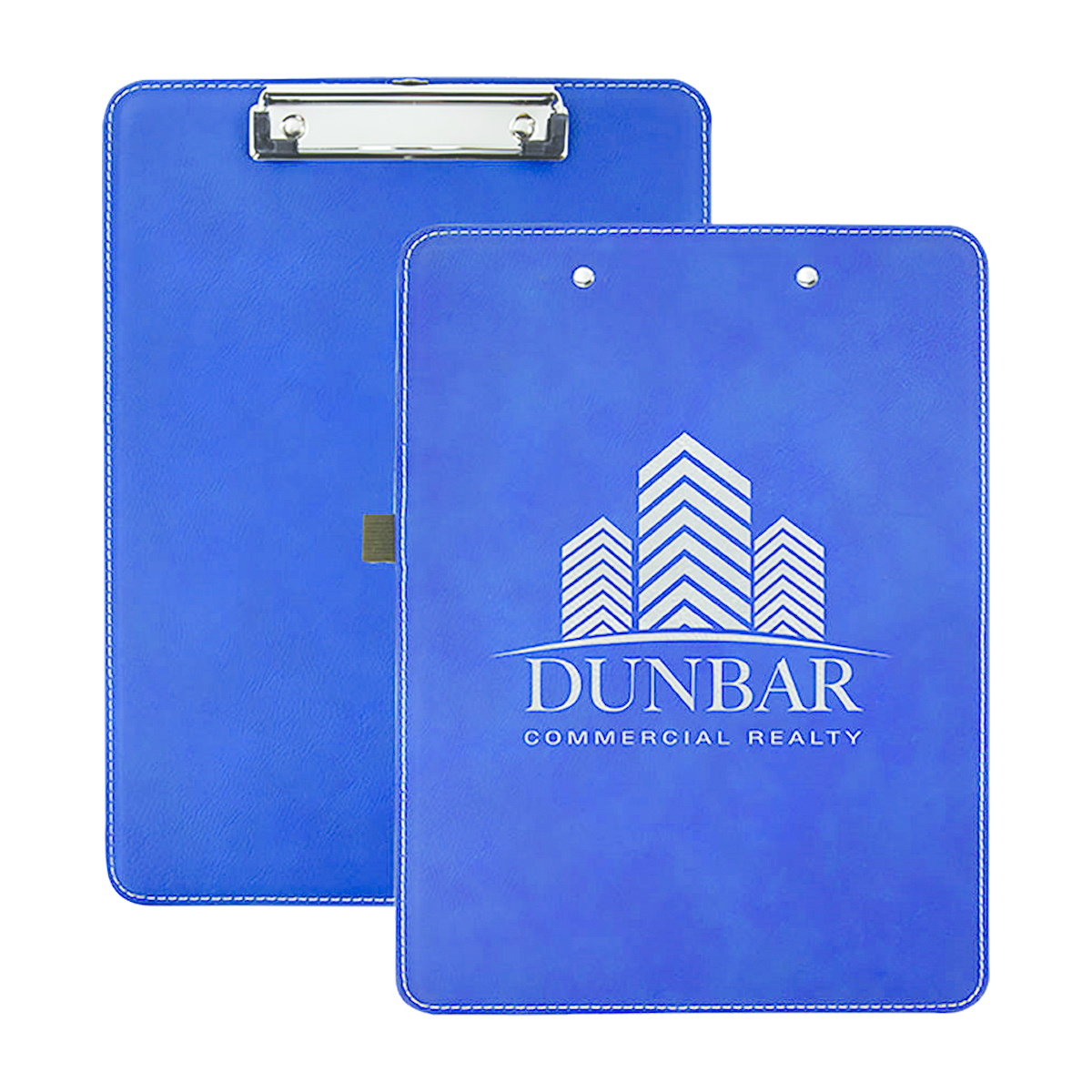 9" x 12 1/2" Blue/Silver Leatherette Clipboard 4