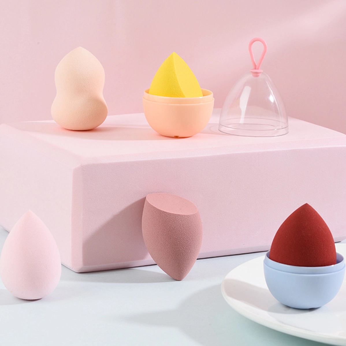 Portable Dry Wet Soft Multi Colored Makeup Sponge 2