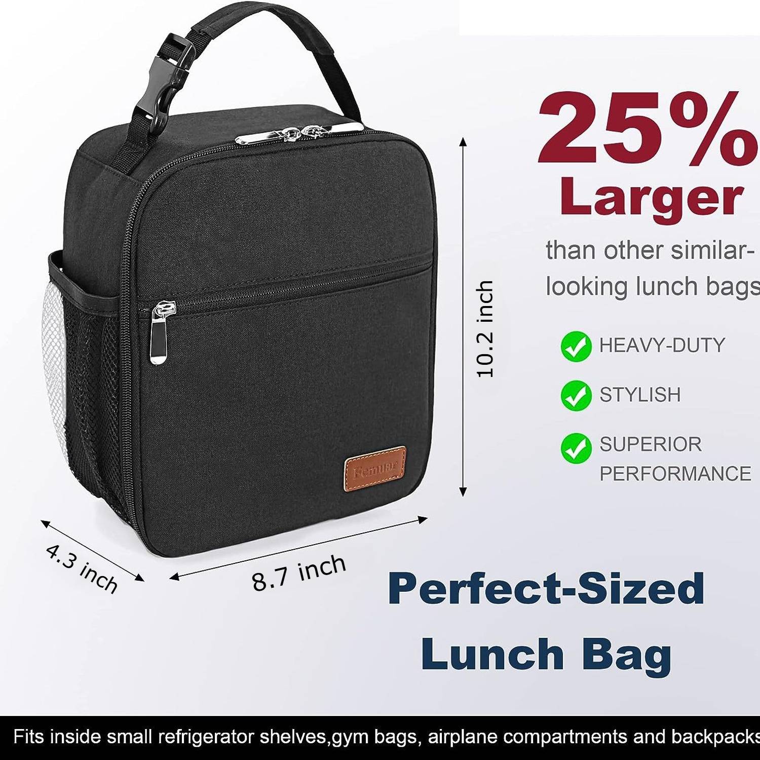 6 Can Oxford Insulated Lunch Cooler Bag w/ Zipper Pocket 14