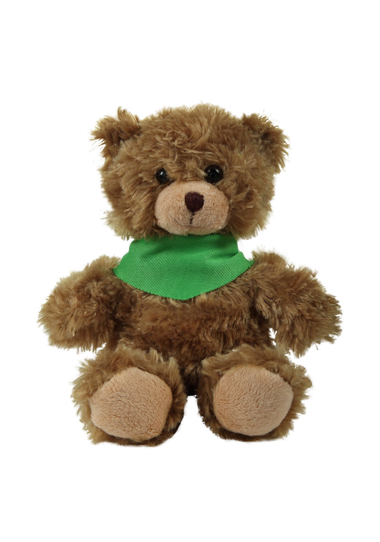 soft plush Mocha Curly Sitting Bear with bandana 6