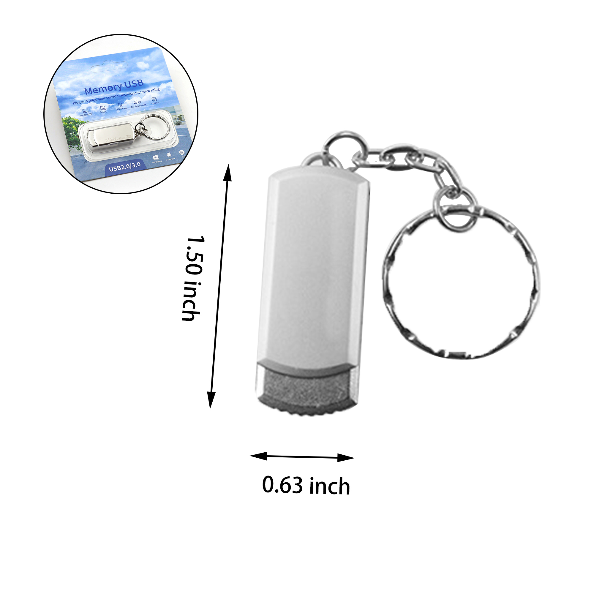 MOQ:20pcs Promotional USB Drive Keychain 2