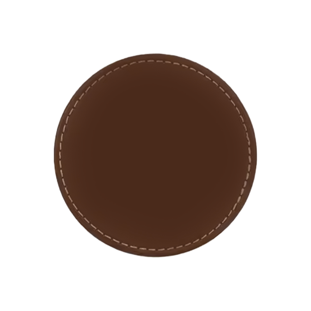Washington Round 4 Piece Leather Coaster Set 2