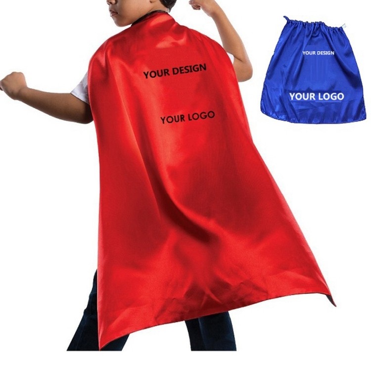 Kids Satin Super Hero Cape With Velcro Neck 2