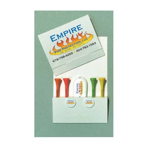 Pro Elite Gold Standard Golf Outing Packet w/ Four 2 3/4" Tees, 2 Markers & 1 Fixer 1