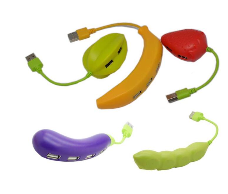 Banana Shape Usb 2.0 Hub Splitter 4 Port Adapter 2