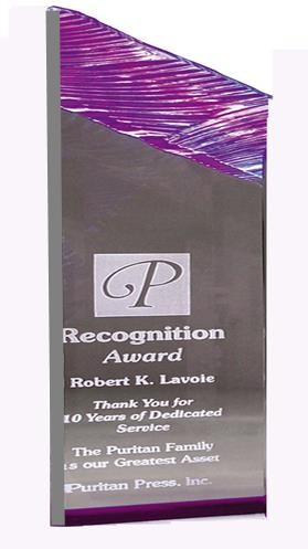 10" Purple Glacier Tower Acrylic Award 1