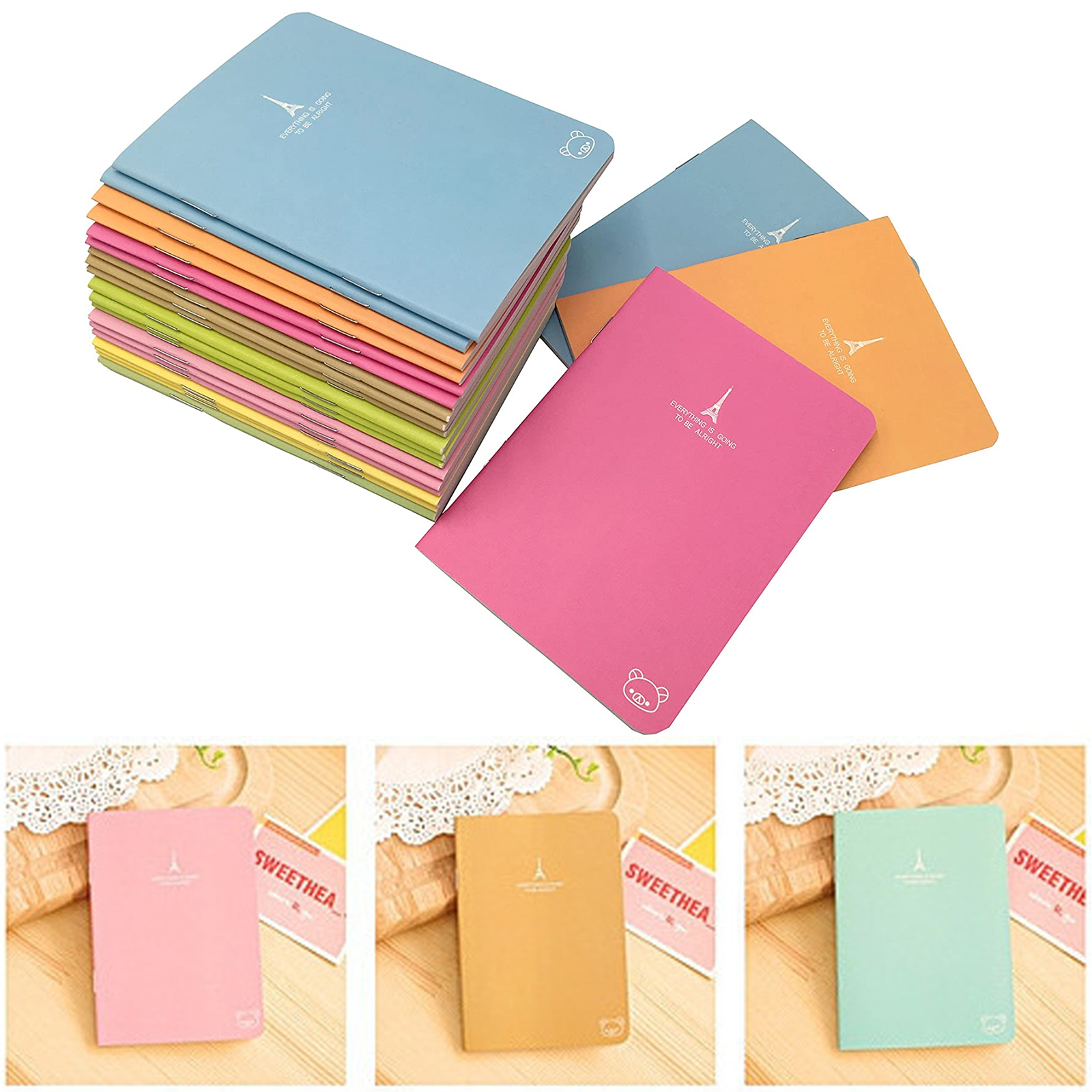 3.5"x5" 20 Sheets Ruled  Portable Pocket Steno Memo Notebook