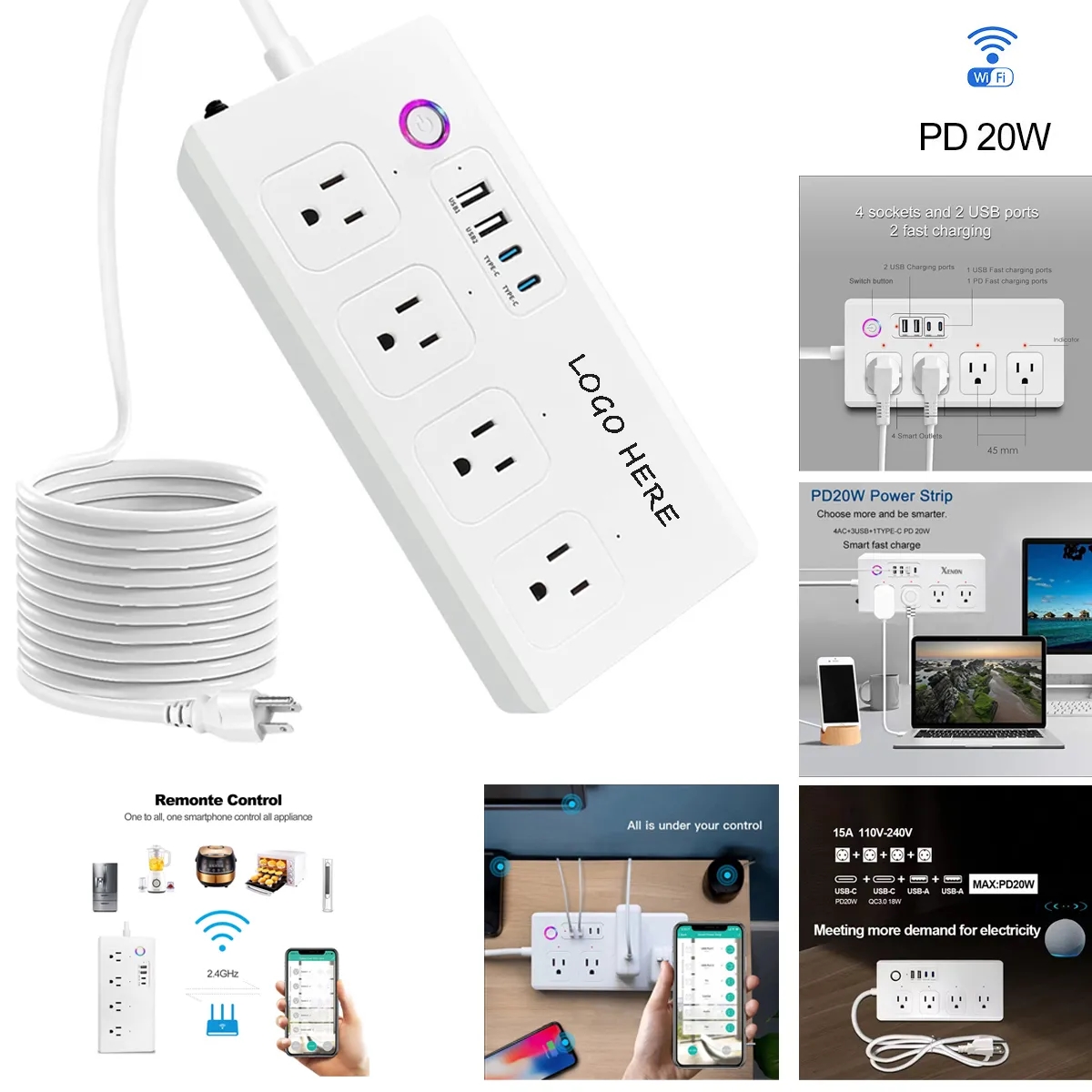 PD 20W Smart Wi-Fi Power Strip 9