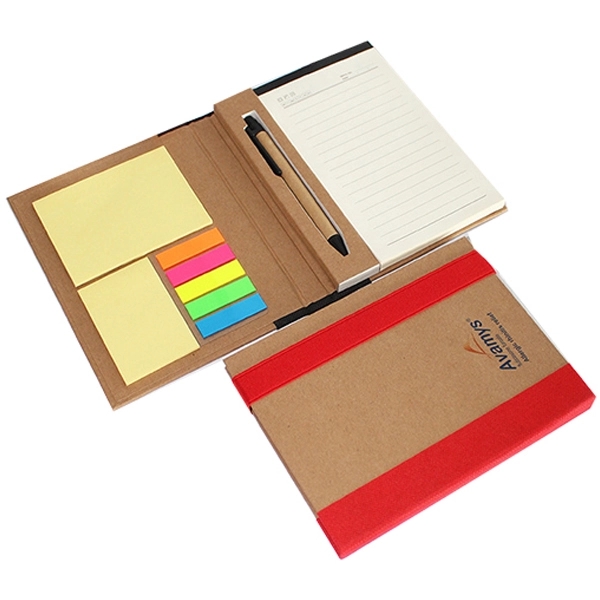 Recycle sticky notebook & pen set 4