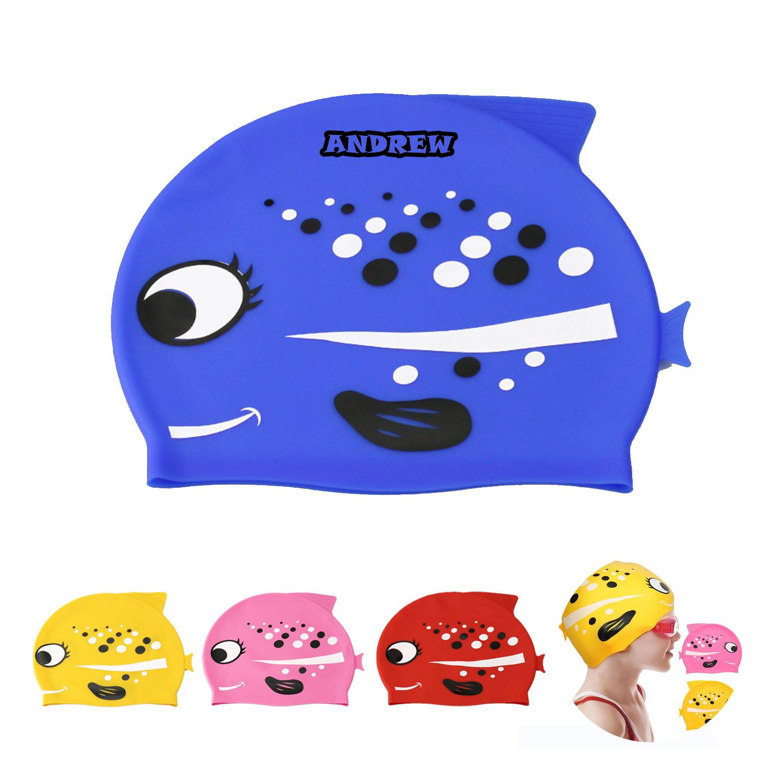 Fish Swim Caps For Children 4
