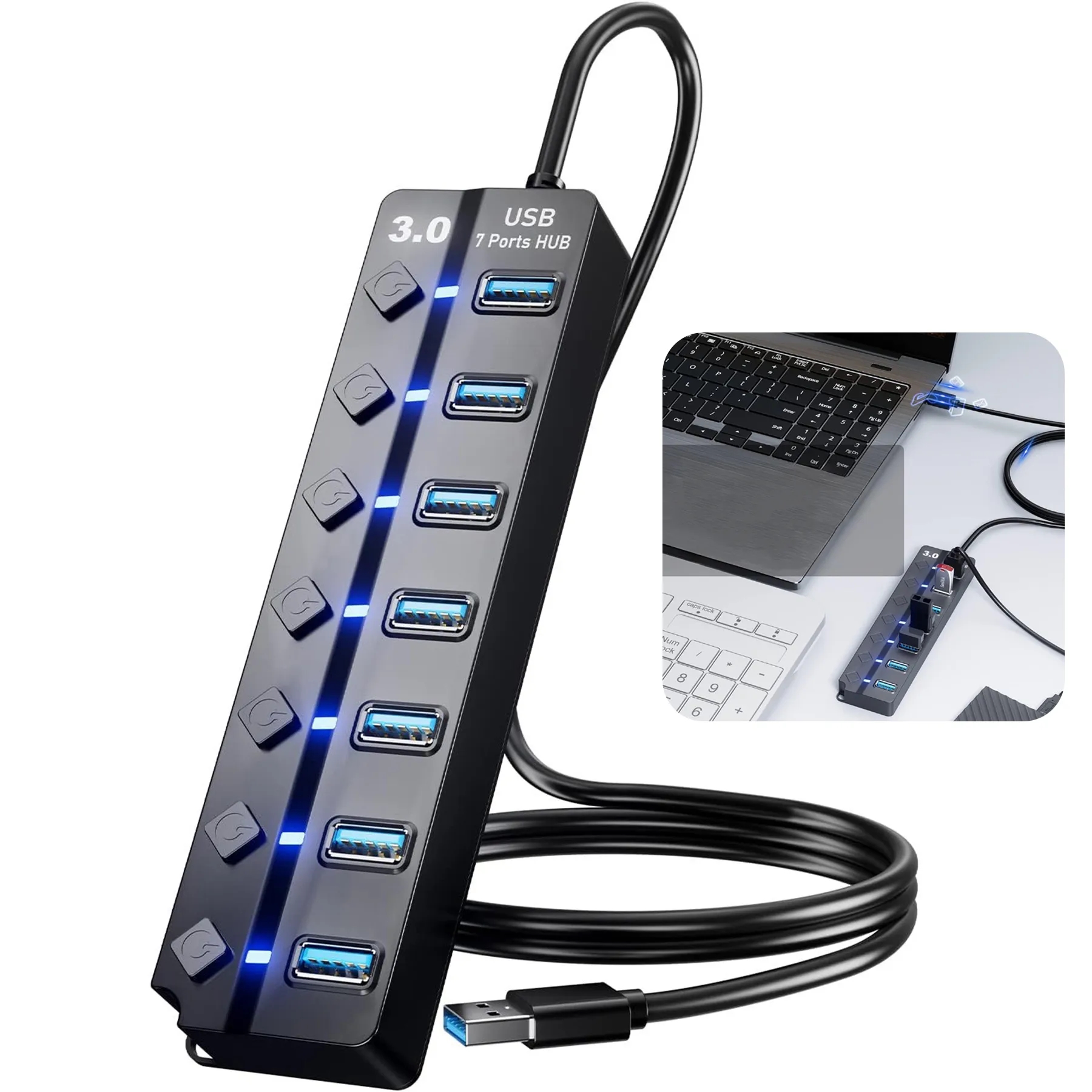 7-Port USB Data Hub Splitter 2