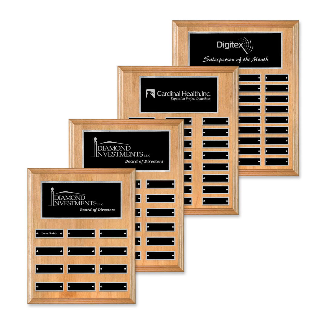 Erindate (Vert) Perpetual Plaque - Red Alder/Silver 3